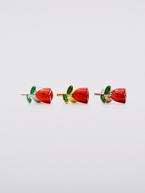 [써지컬스틸] 빨간 장미 한송이 바벨 피어싱